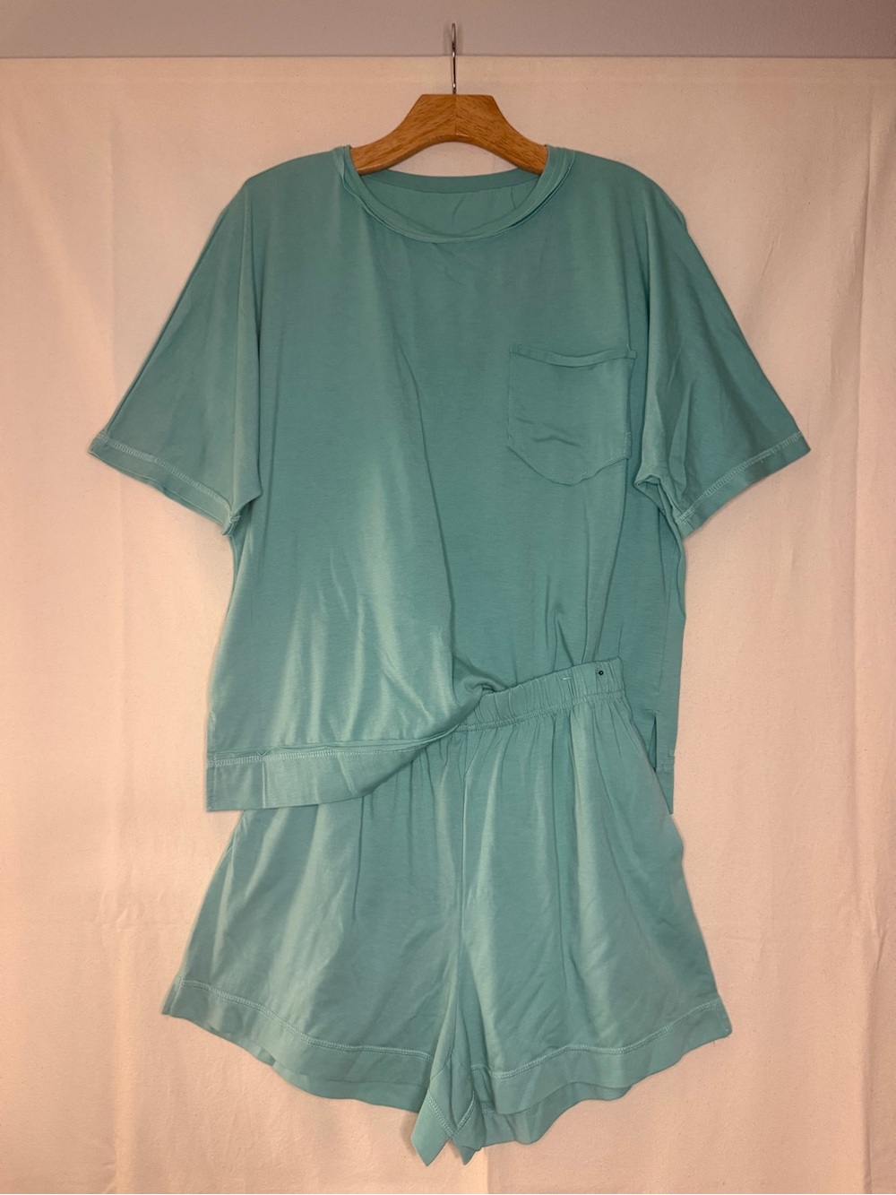 Super Soft & Stretchy Relaxed Teal Short Sleeve Top & Shorts Lounge Set